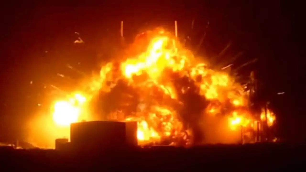 Screenshot from a Video of a Rocket Blast