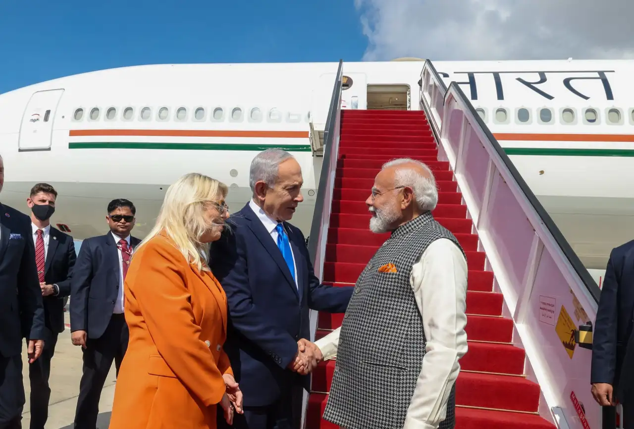 PM Modi arrives at Ben Gurion International Airport, in Israel ( Occupied Palestine )on February 25, 2026.